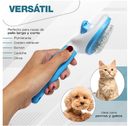 🐾✨ Cepillo Removedor de Pelo para Perros y Gatos con Expulsador