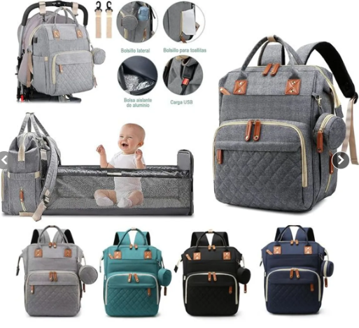 Pañalera Multifuncional con Cambiador Integrado - características y colores
